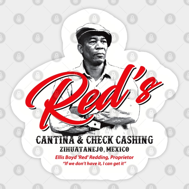 Red's Cantina & Check Cashing Zihuatanejo, Mexico Sticker by Alema Art